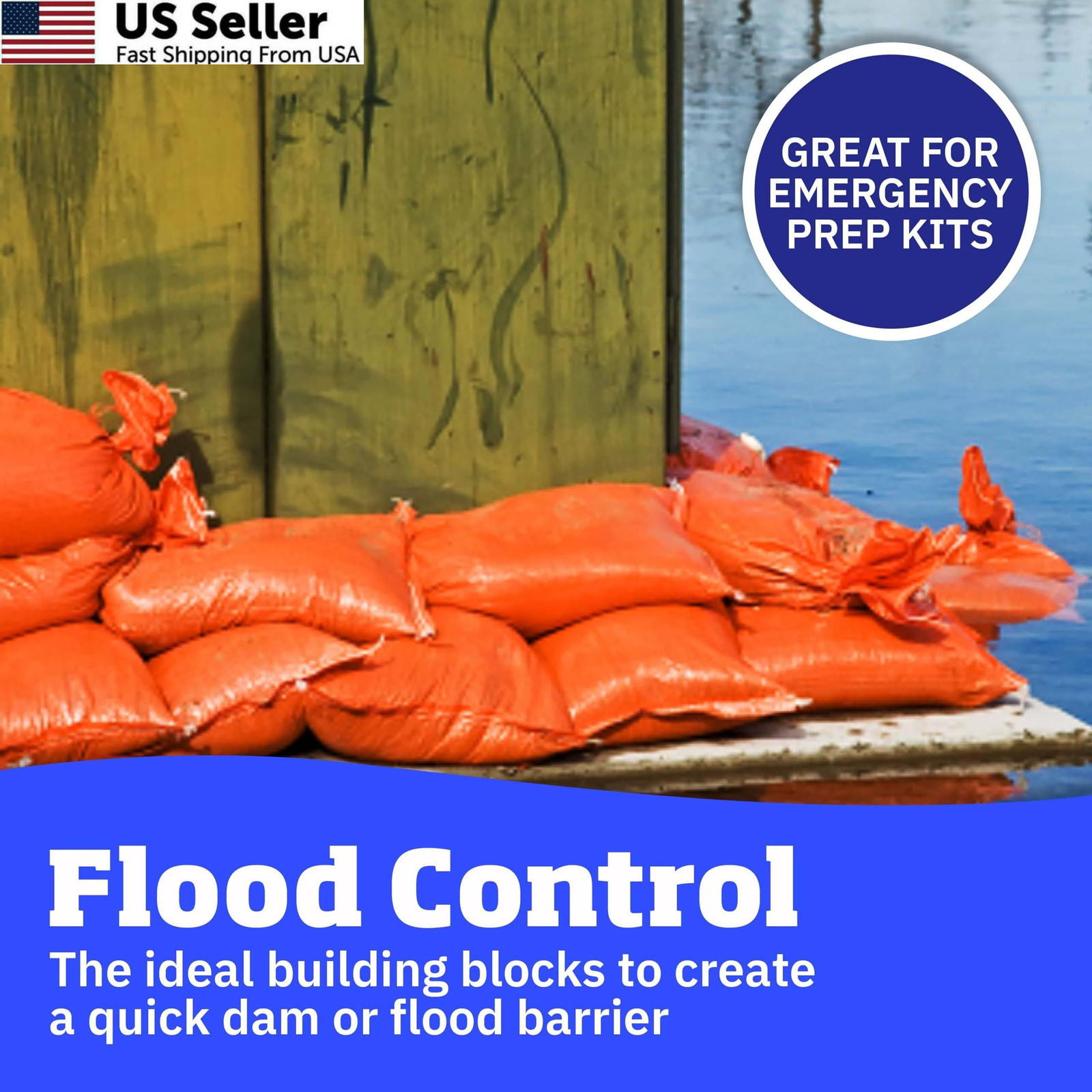 DURASACK Heavy Duty Sand Bags with Tie Strings Empty 100 Sandbags, Orange