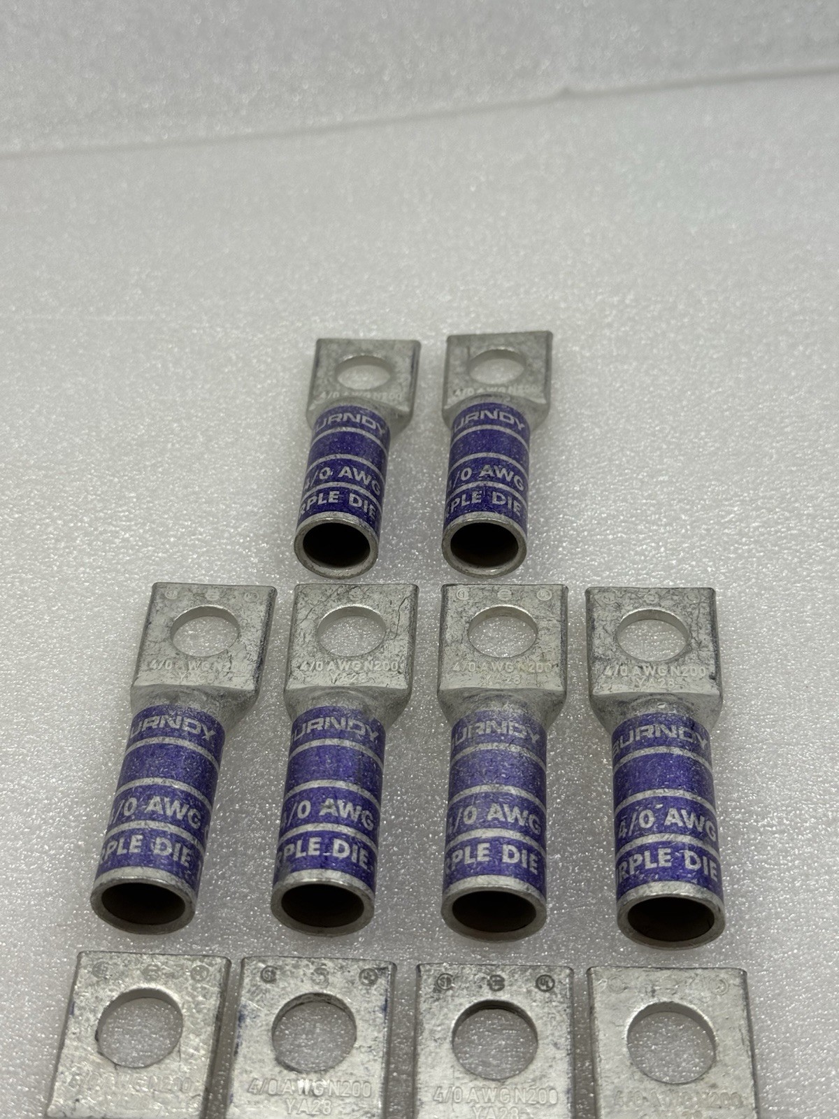 Lot of 10 Burndy Purple Die 15 N200 4/0 AWG Copper Compression Lugs