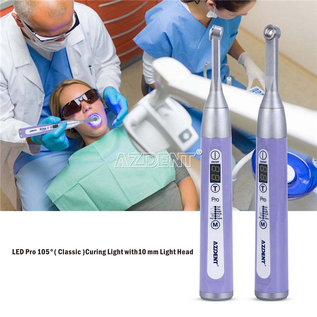 Dental Wireless LED PRO105 Curing Light Lamp 1 Second Curing Wide Spectrum