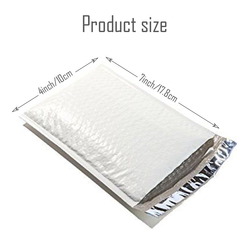 4×7 inch White Poly Bubble Mailers Self-Zip Shipping Bags 25/50 Pack for Mailing