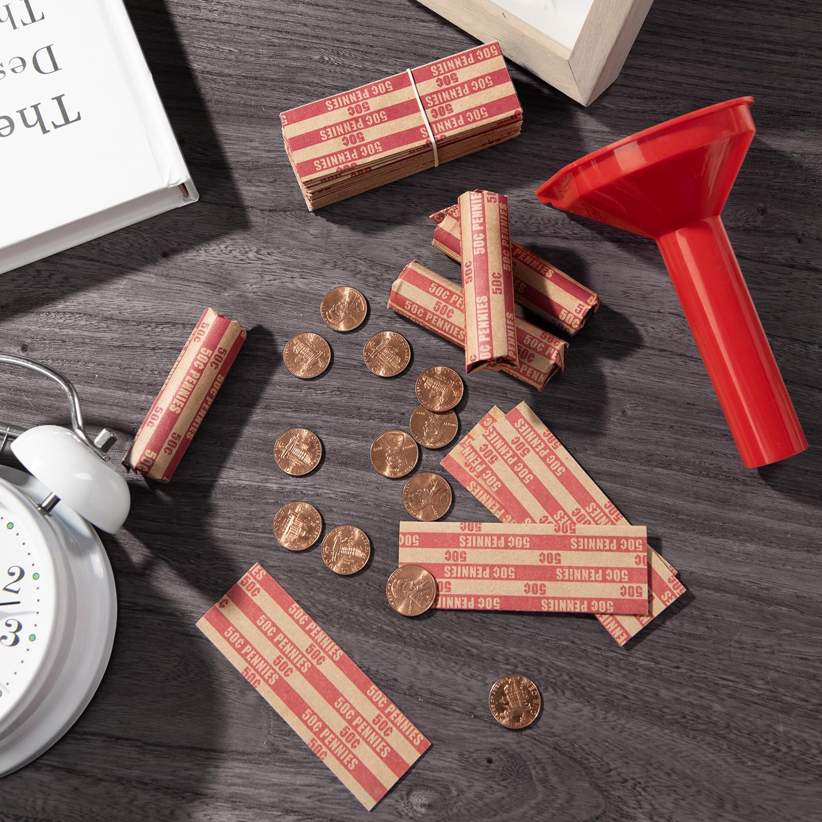 Sumerfnt Penny Coin Wrappers Pennies 1 Count (Pack of 100), Red Penny-100pcs