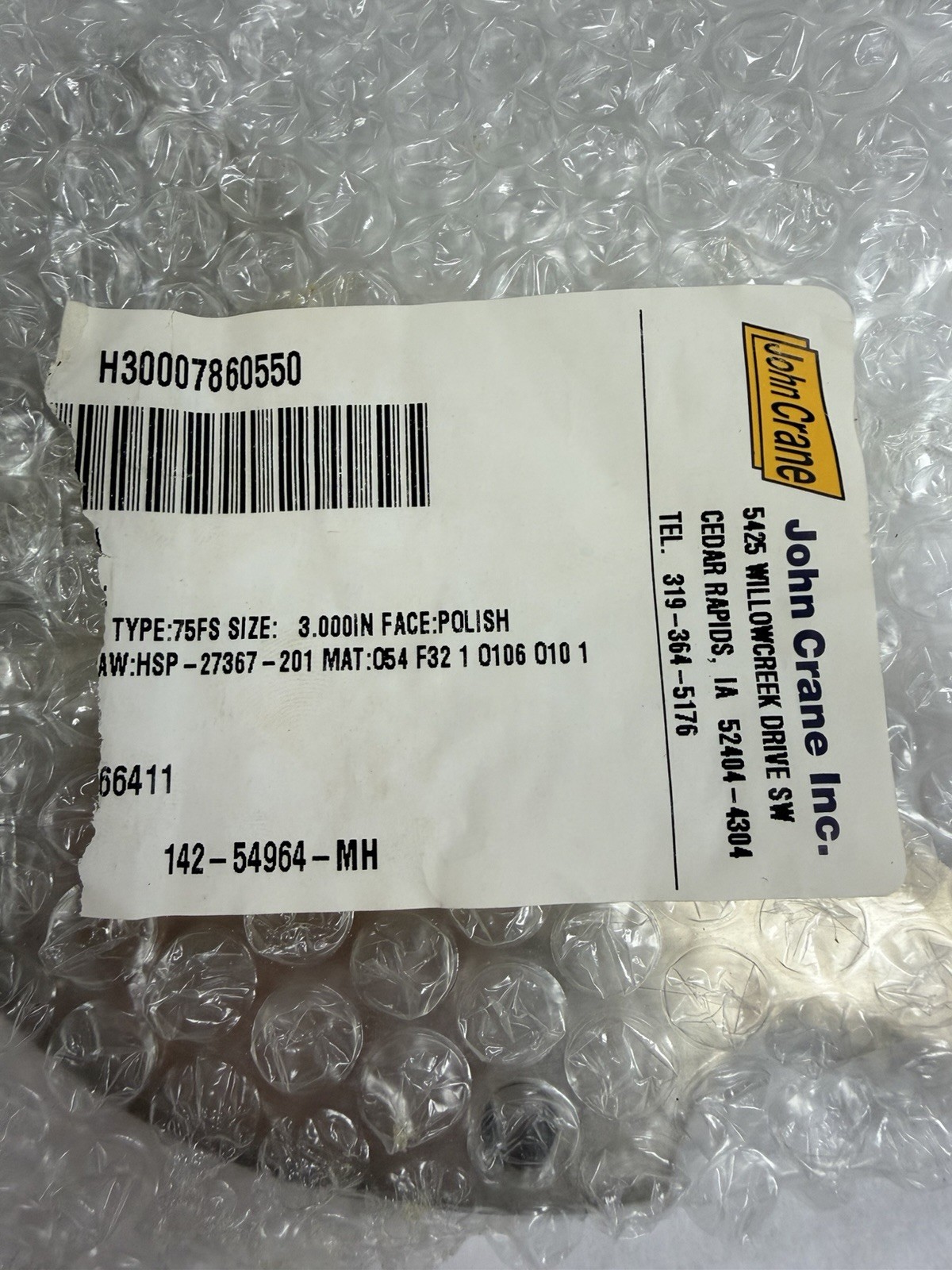 *NEW* John Crane H30007860550 Seal assy Mechanical Seal 3.000″