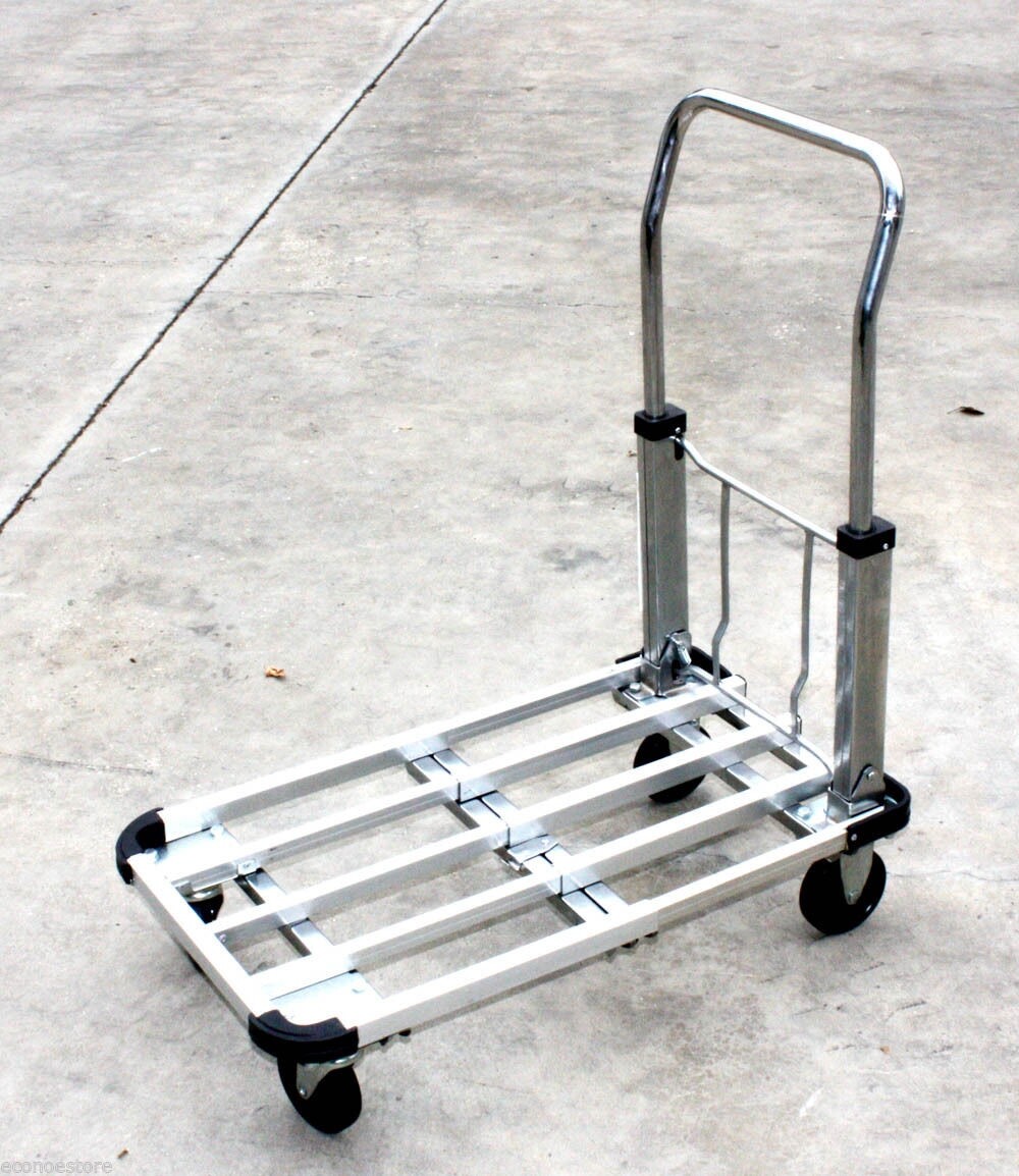 EXTENDABLE COLLAPSIBLE ALUMINUM PLATFORM HAND CART TRUCK DOLLY STURDY 220LBS