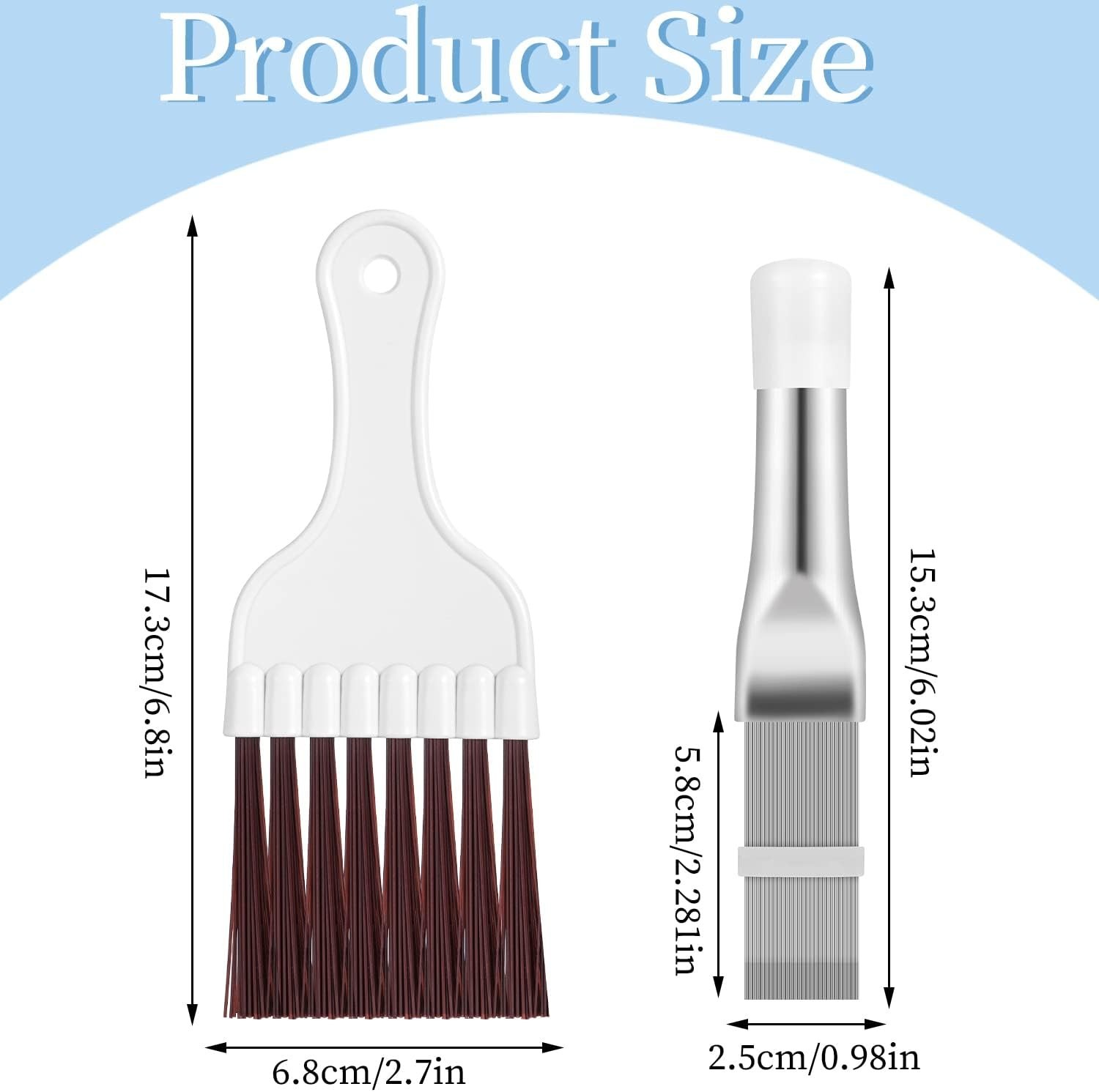 3 in 1 Set Air Conditioner Condenser Fin Comb, 1 Coil Cleaner Stainless Steel…