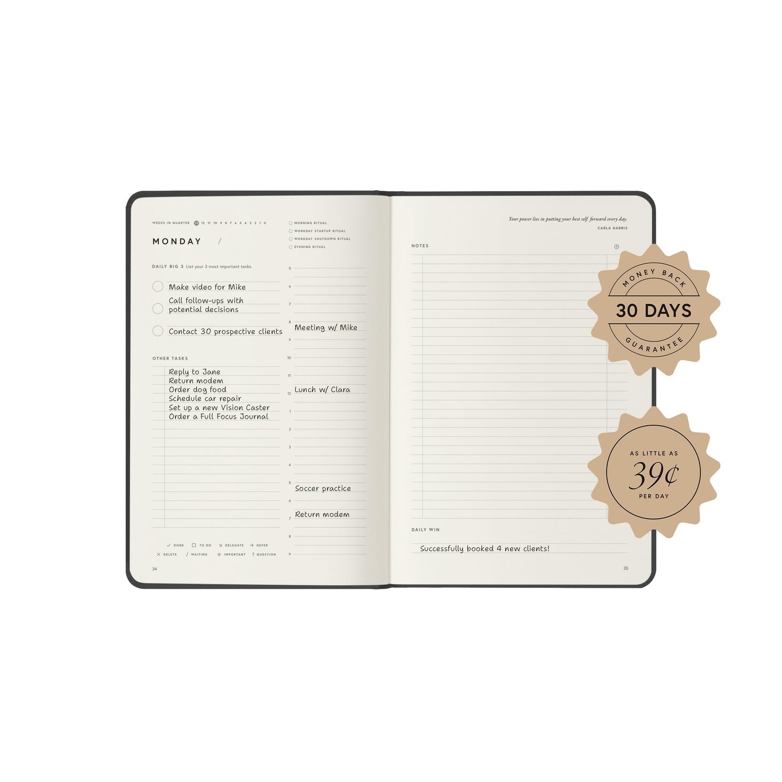 Full Focus Navy Linen Planner by Michael Hyatt – The #1 6 x 9 inches,
