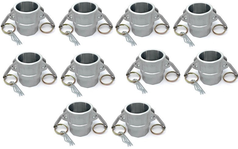 (10 Pack) 2″ Type D Aluminum Camlock | Female Coupler x Female F NPT Thread