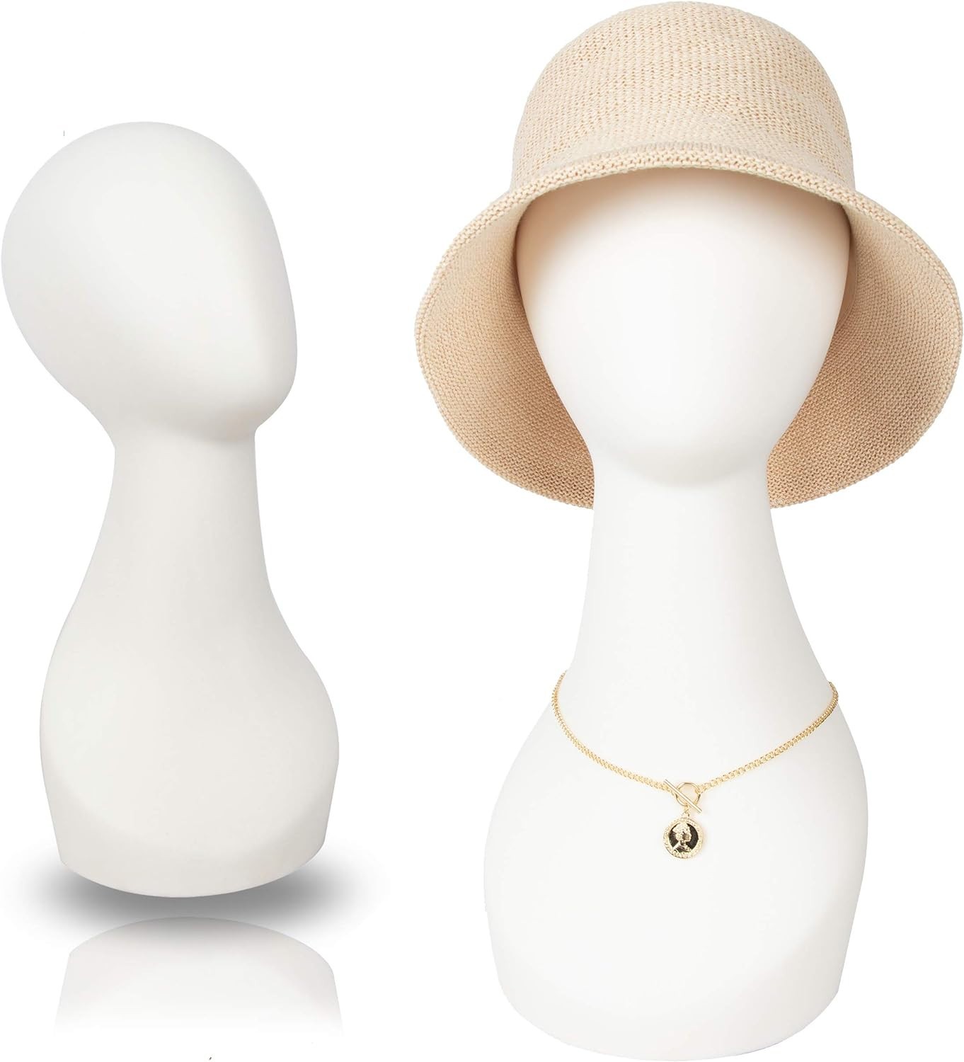 18″ White Abstract minimalist Mannequin Head shoulder Wig Display Bust Stand
