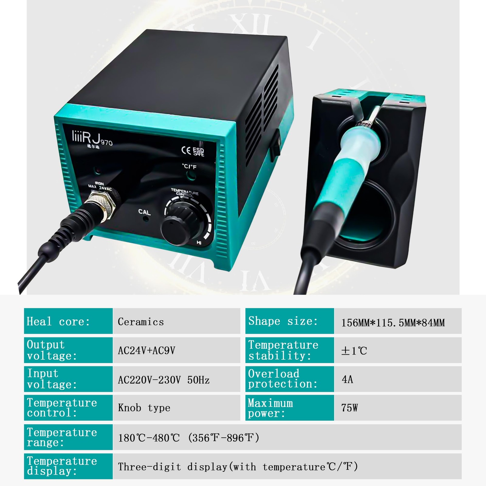 Digital Soldering Station 75W with LED Display, Adjustable Temperature 392°F–…