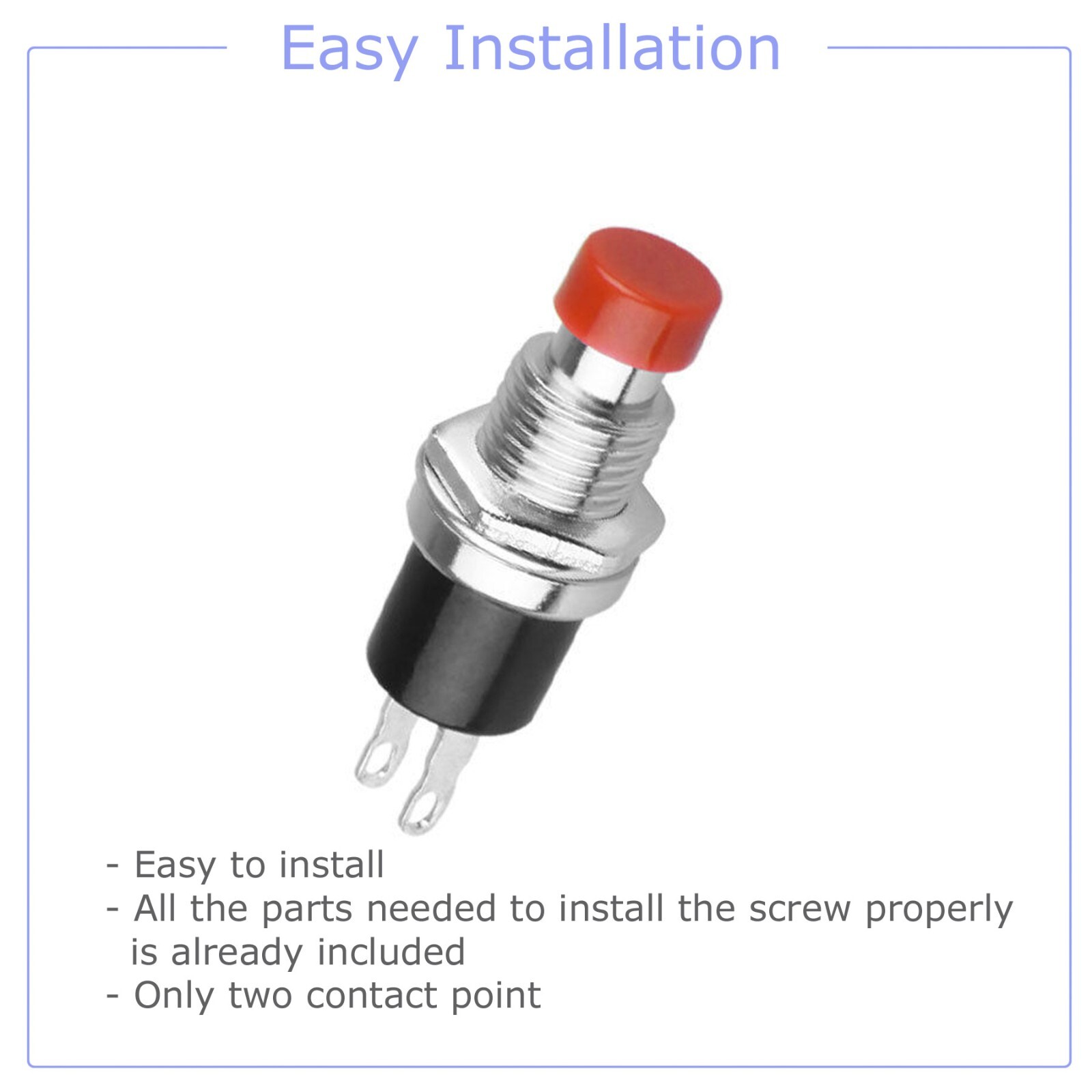 12Pcs Universal 1A 250V AC 2 Pins SPST Momentary Push Button On Off Micro Switch