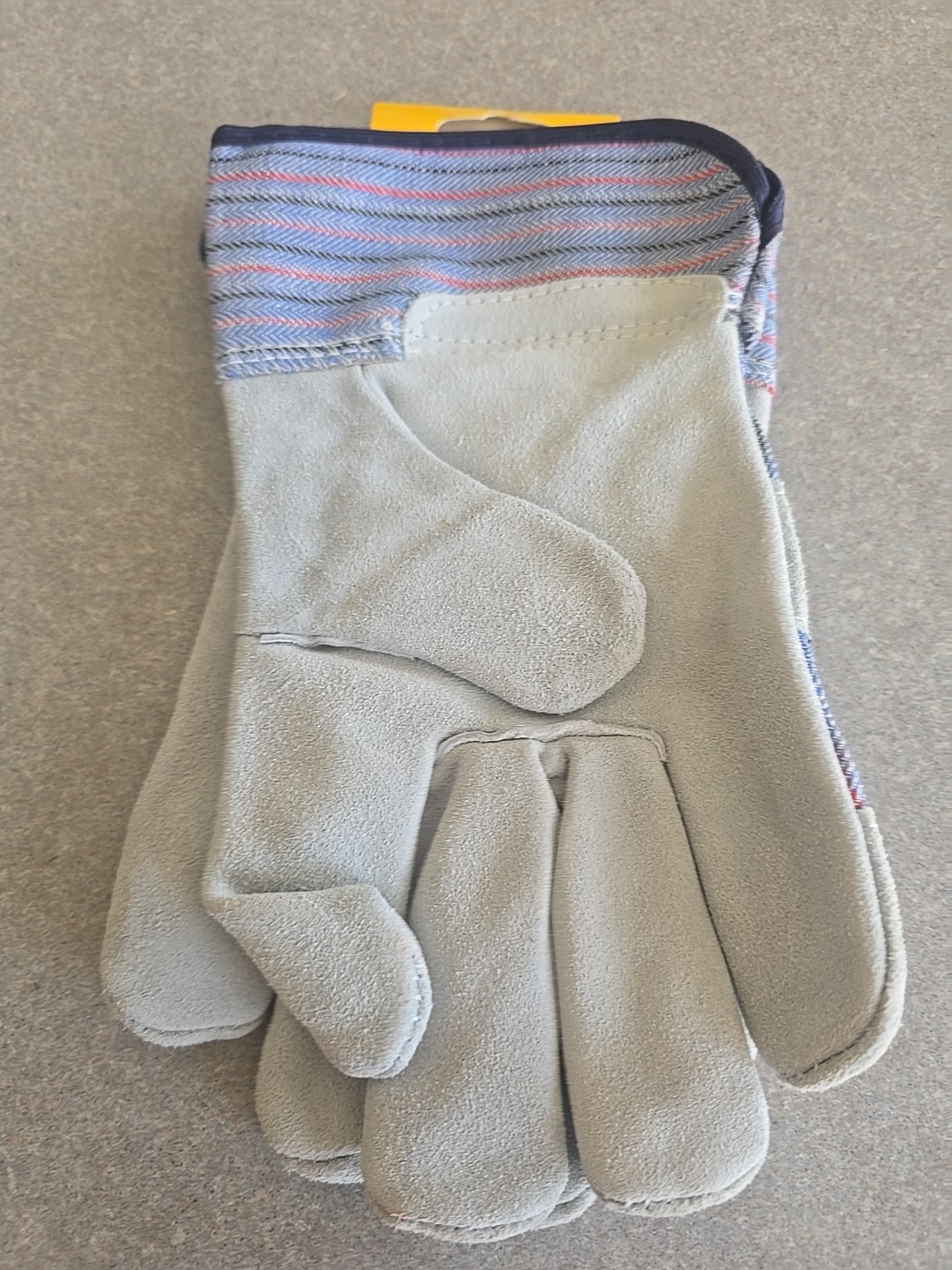 Firm Grip Tough Working Gloves Leather Palm Suede Large 5 Pairs 5023