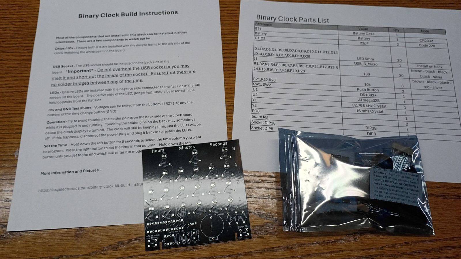 Binary Clock Kit DIY Solder Power Of 2 Clock