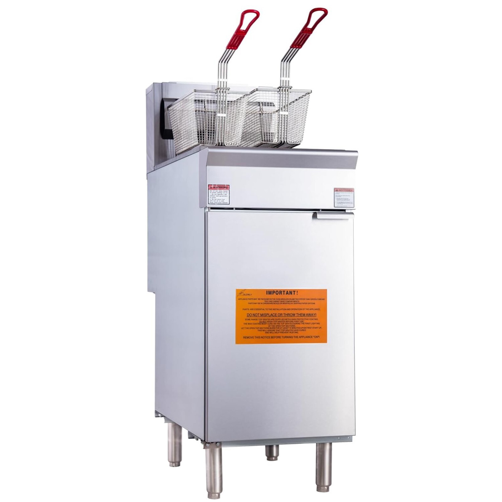 Hakka Commercial Deep Fryer Liquid Propane 3 Burners 40-50 lb 90000 BTU