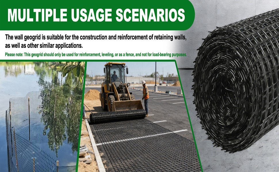 Geogrid for Retaining Wall, Bi-Directional Universal Stabilization Grid Fence US