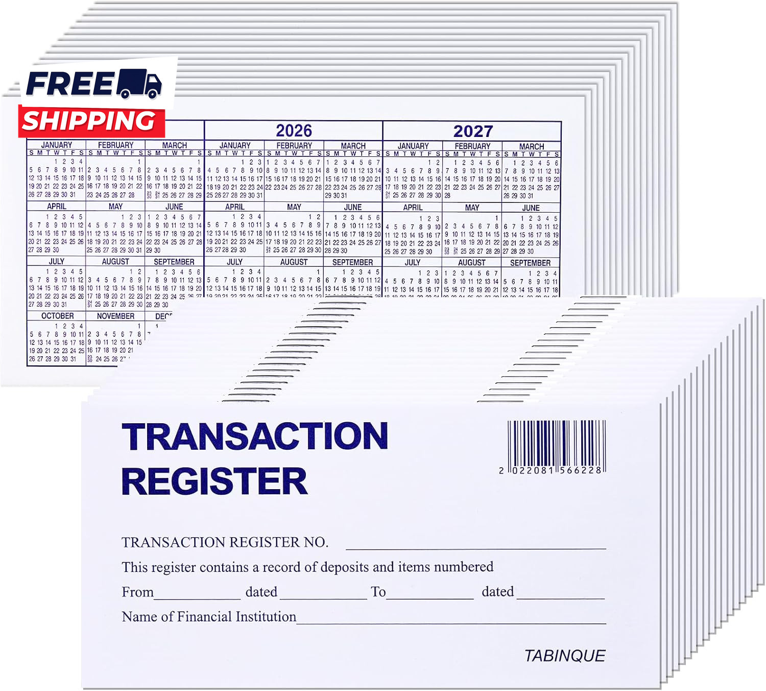 24 PCS Check Registers for Personal Checkbook Easy to Read Checkbook Register
