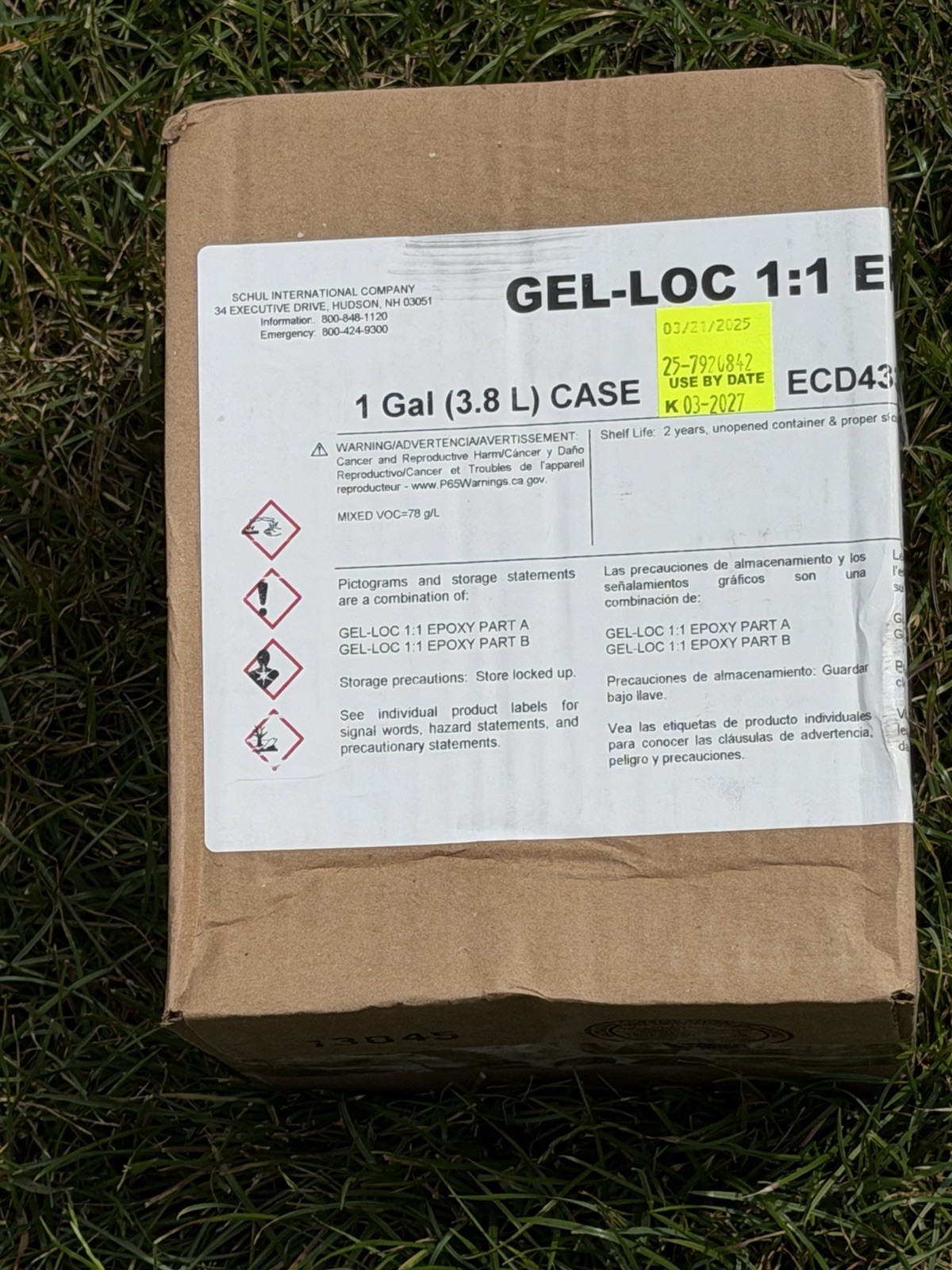 Gel-Lok 1 Gal Epoxy Resin Kit 1:1 Crafts Tabletop Boat Repairs Commercial Grade