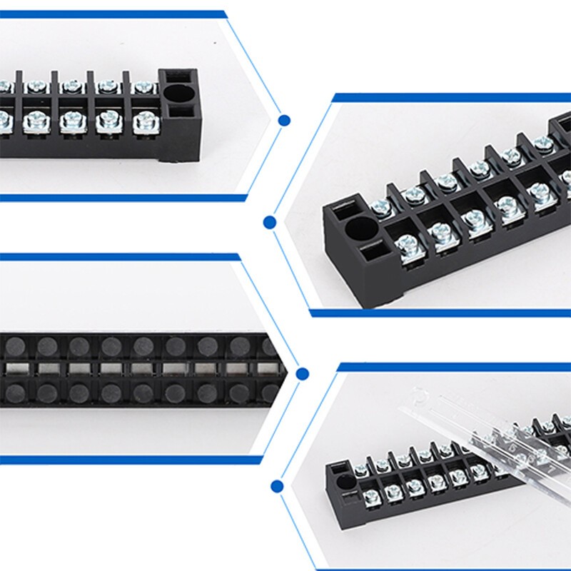 5Pcs Dual Row 12 Positions Screw Terminal Electric Barrier Strip Block 15A 600V