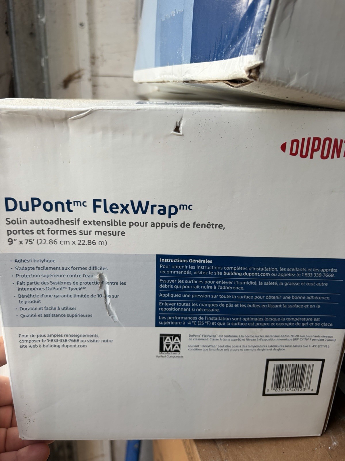 DuPont FlexWrap Self-Adhesive Extensible Tape for Windows Doors 9″ x 75′