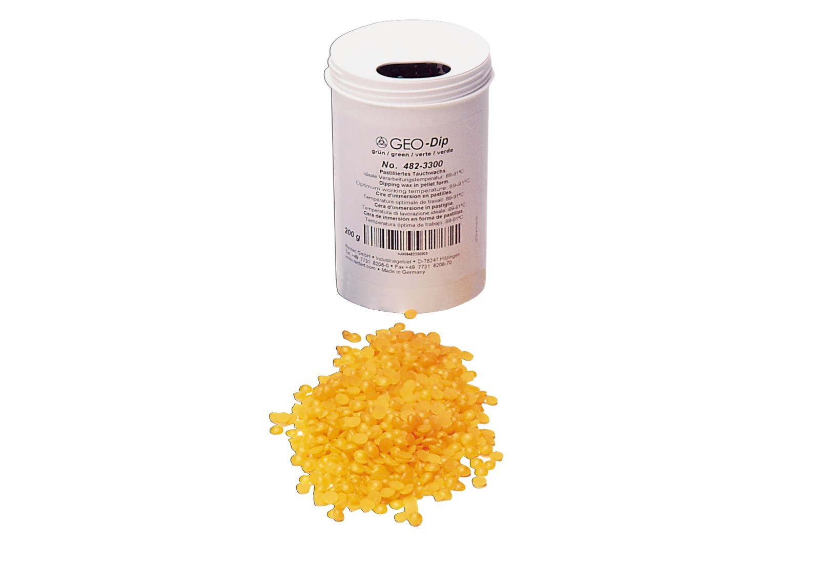GEO DIPPING WAX YELLOW, GREEN, ORANGE 200gm (RENFERT)