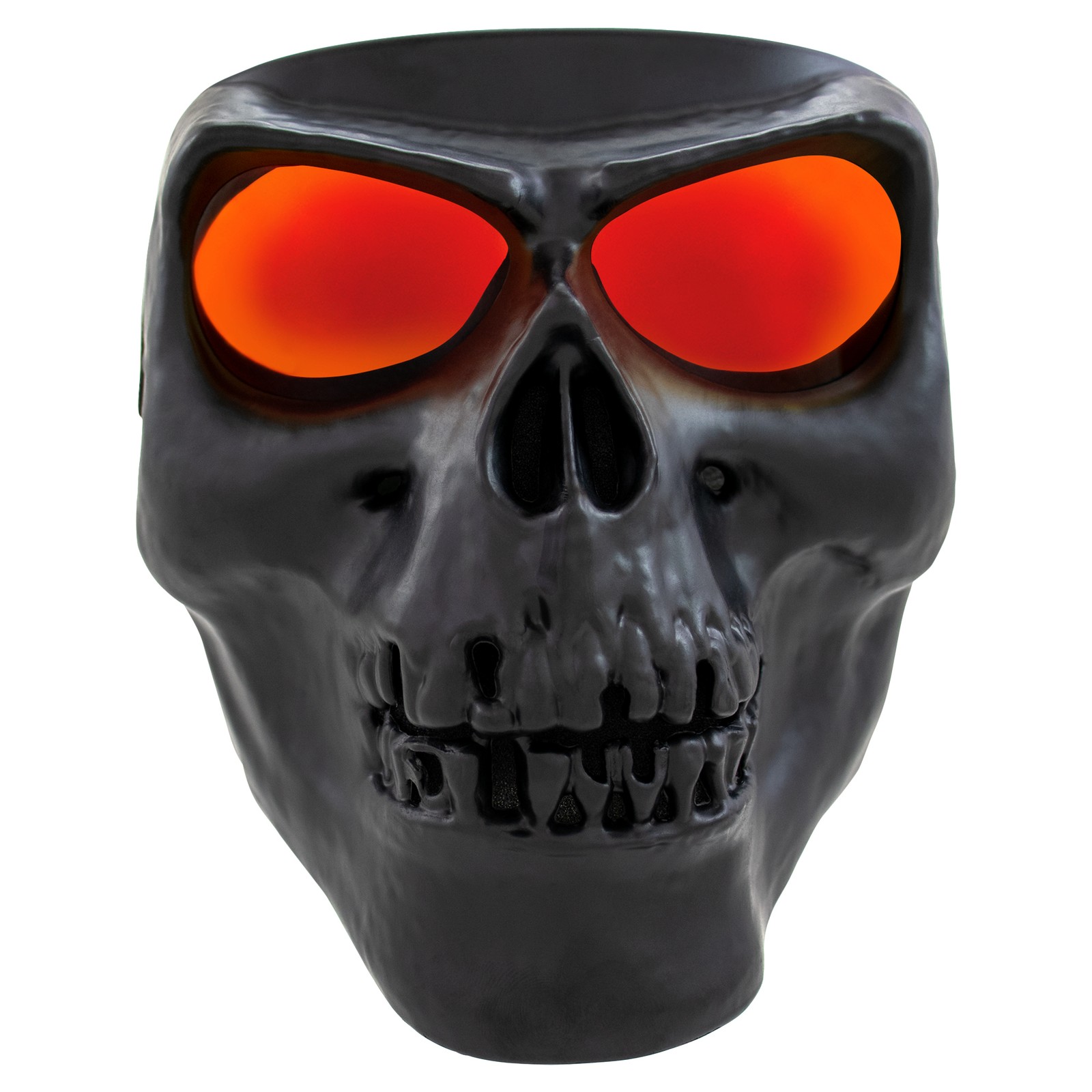 Global Vision Skull Mask Motorcycle Riding Goggles Full Face w/ Red Mirror Lens