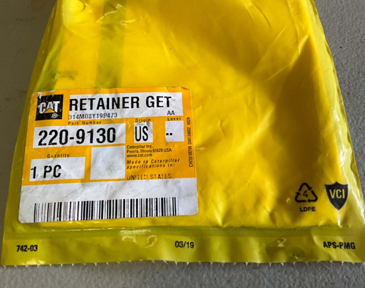 CAT 220-9130 Caterpillar Part Retainer Get NIP