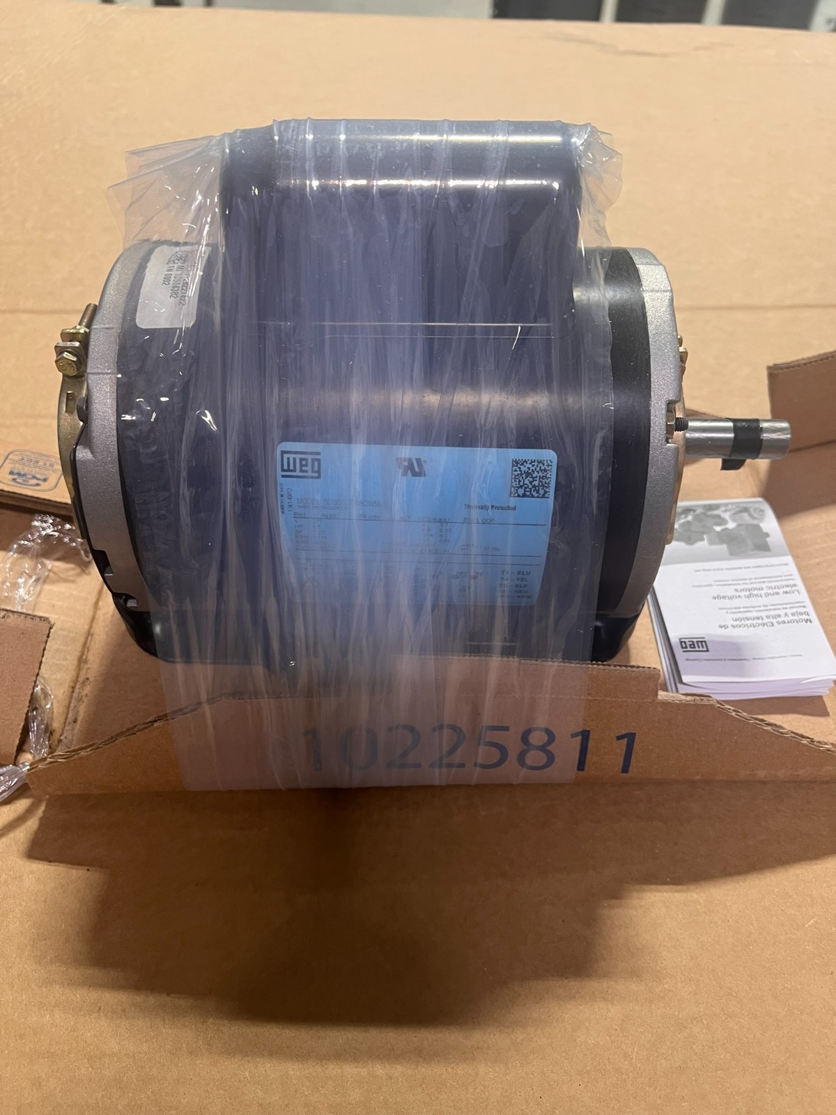 WEG ROLLED STEEL 0.5 HP 4P W56 1Ph 277 V 60 Hz IC01 – ODP – Foot-mounted