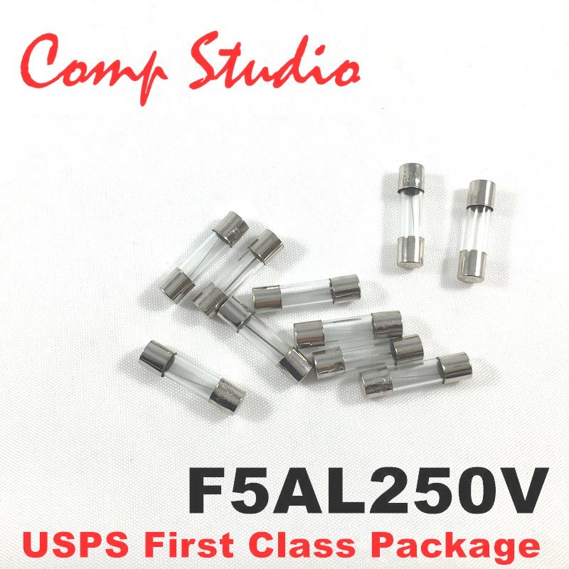 compstudio New 10X F5AL250V 5A 250V Fast Blow Fuse Glsss 5x20mm US Ship