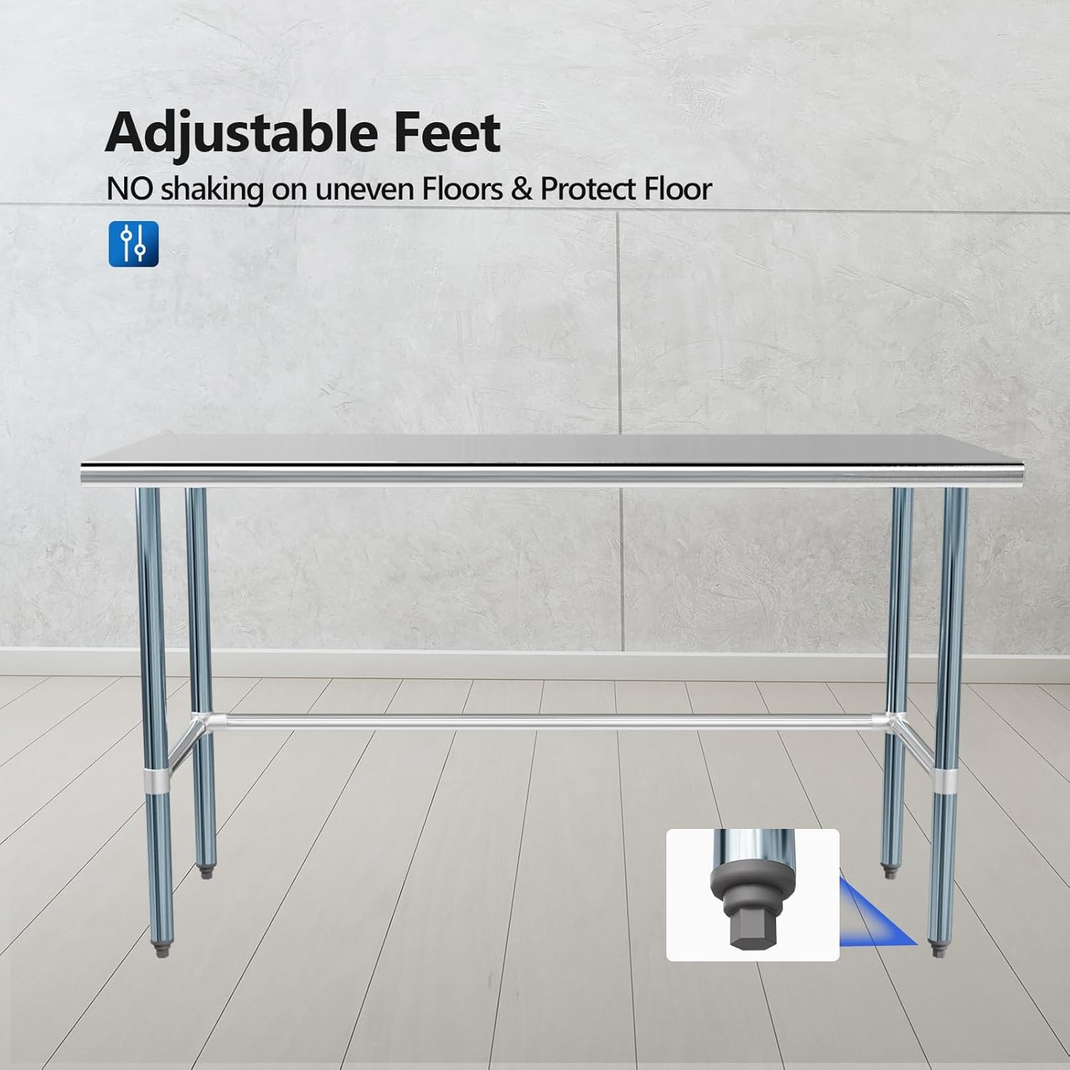 60″ x 24″ x 34″ Commercial Open Base Stainless Steel Work Table for Kitchen New