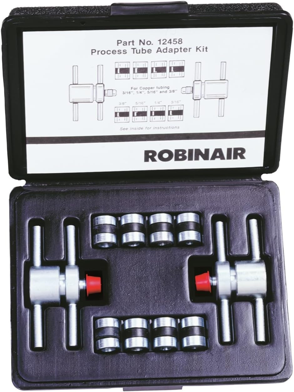 12458 Process Tube Adapter Kit for 3/16″, 1/4″, 5/16″, 3/8″ Copper Tubing