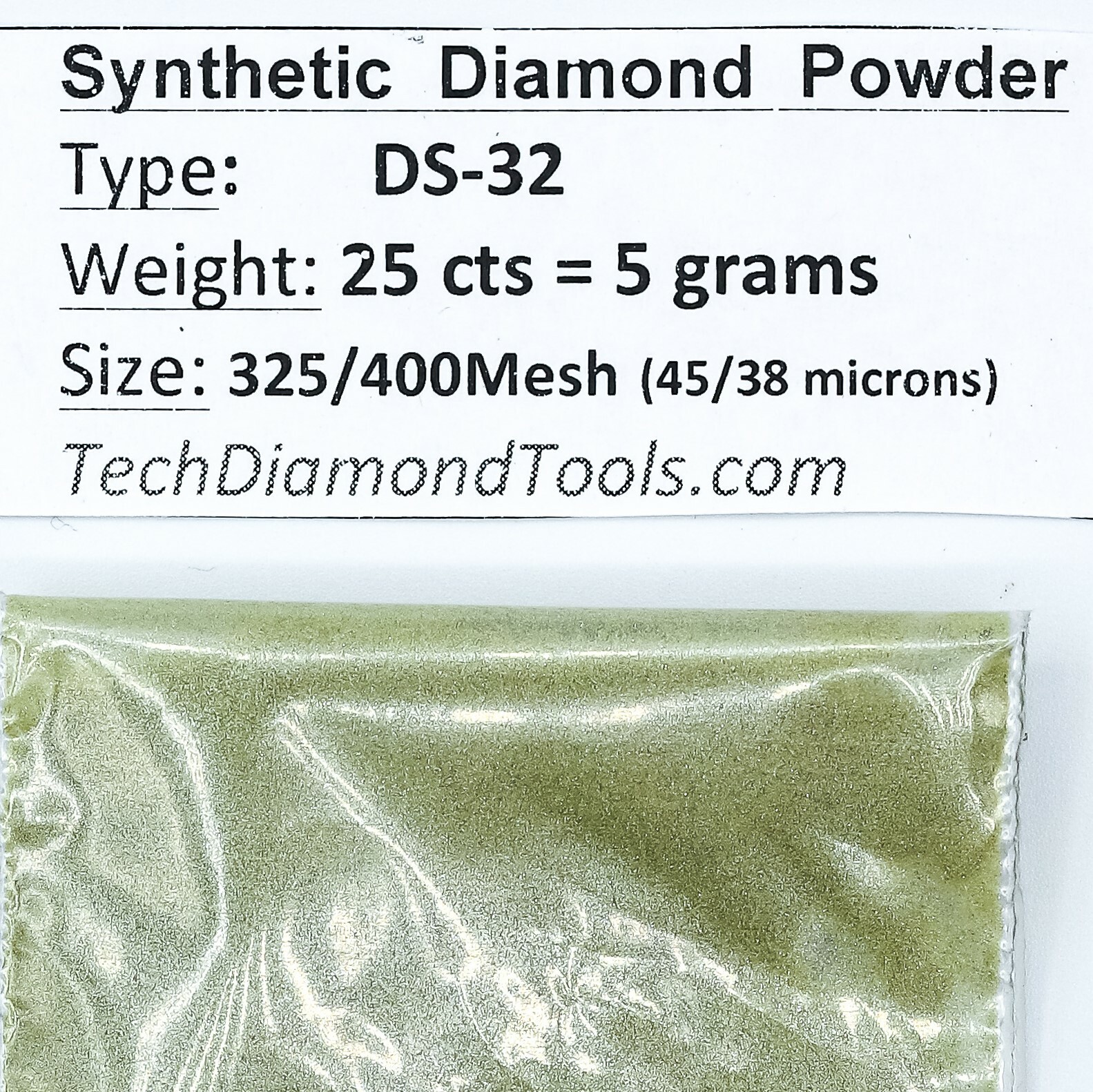 TechDiamondTools Diamond Powder 325 Grit 45-38 Microns, 25 cts = 5 Grams