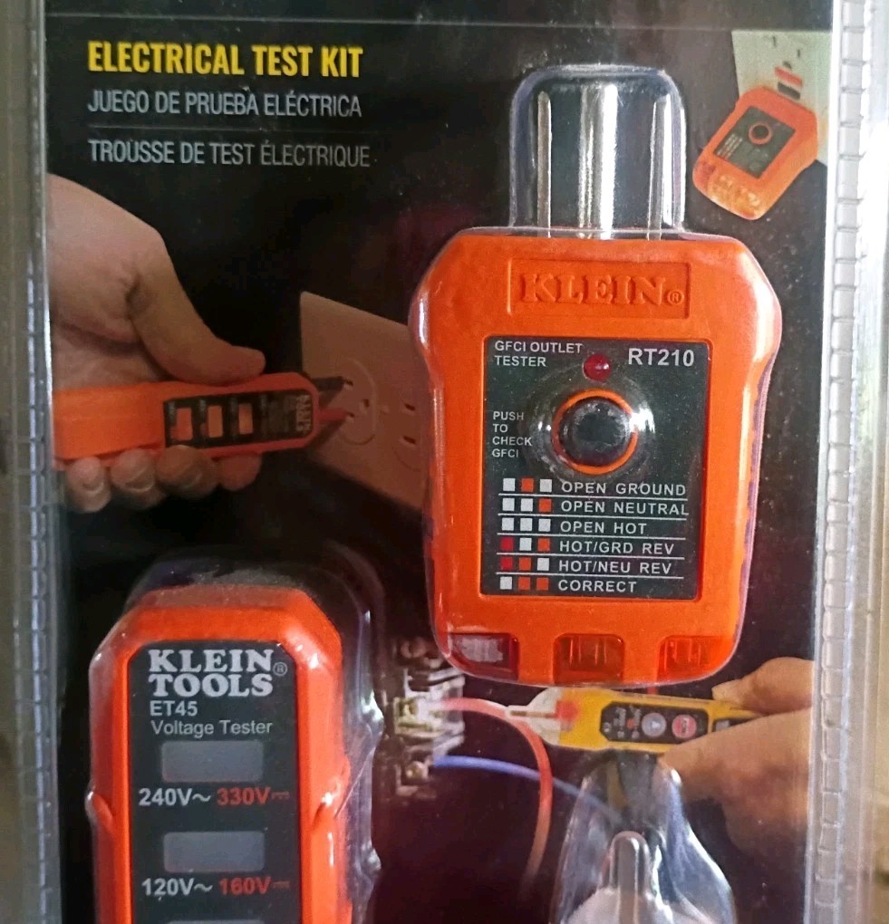 Klein Tools ET45KIT3 3 Piece AC/DC Voltage Outlet Tester Electrical Test Kit