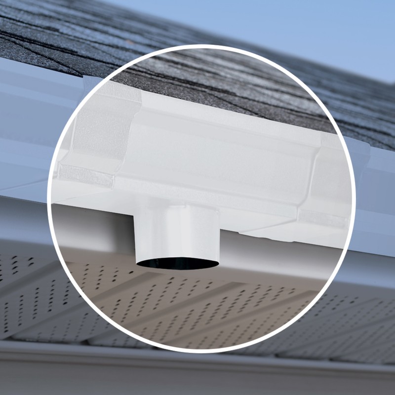 Amerimax 27010 Semi Gloss White Aluminum End Piece with Drop
