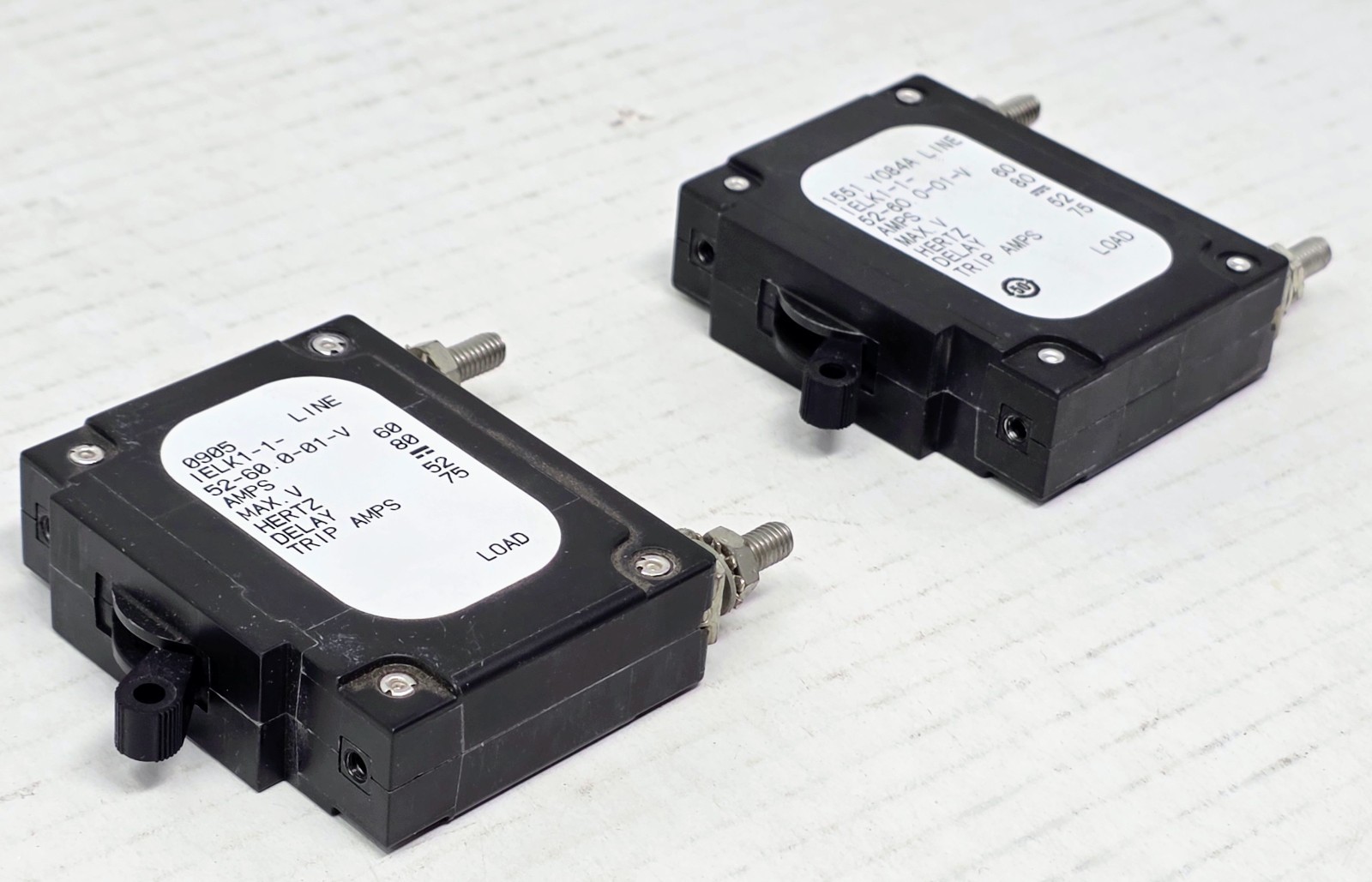 (Lot of 2) Airpax Magnetic Circuit Breaker 60A IELK1-1-52-60.0-01-V