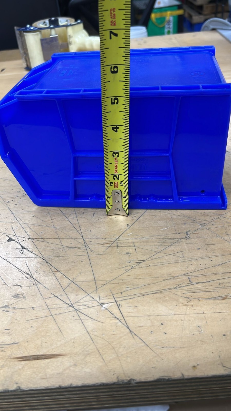 Bundle of 5 Uline S-20581 Plastic Industrial Grade Stackable Bins 9 x 6 x 5″