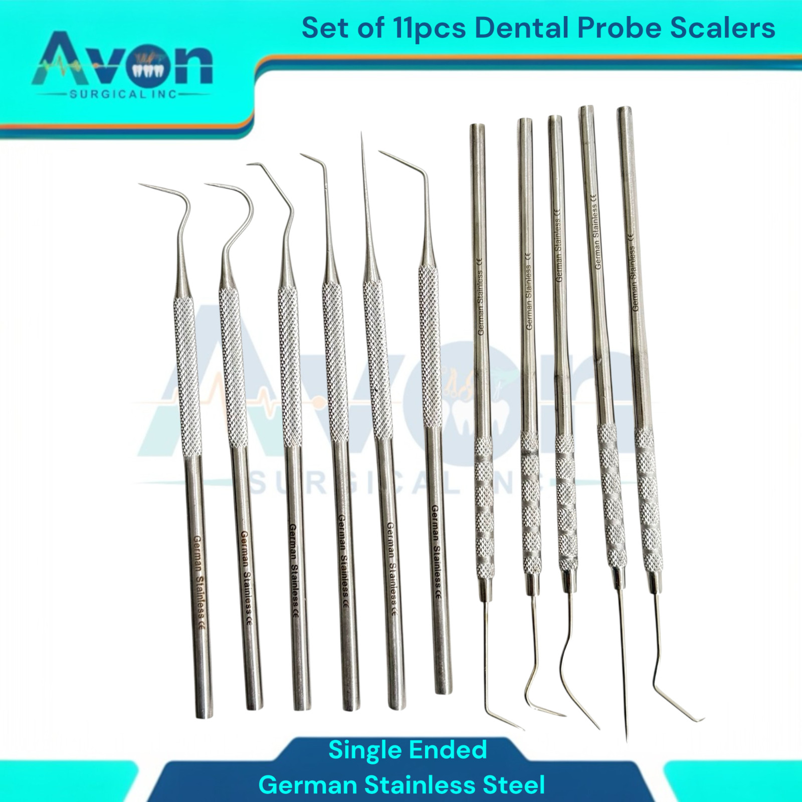 Lot of 11pc – Multi-Purpose Precision Micro Probes Scaler Picks, Single-Ended