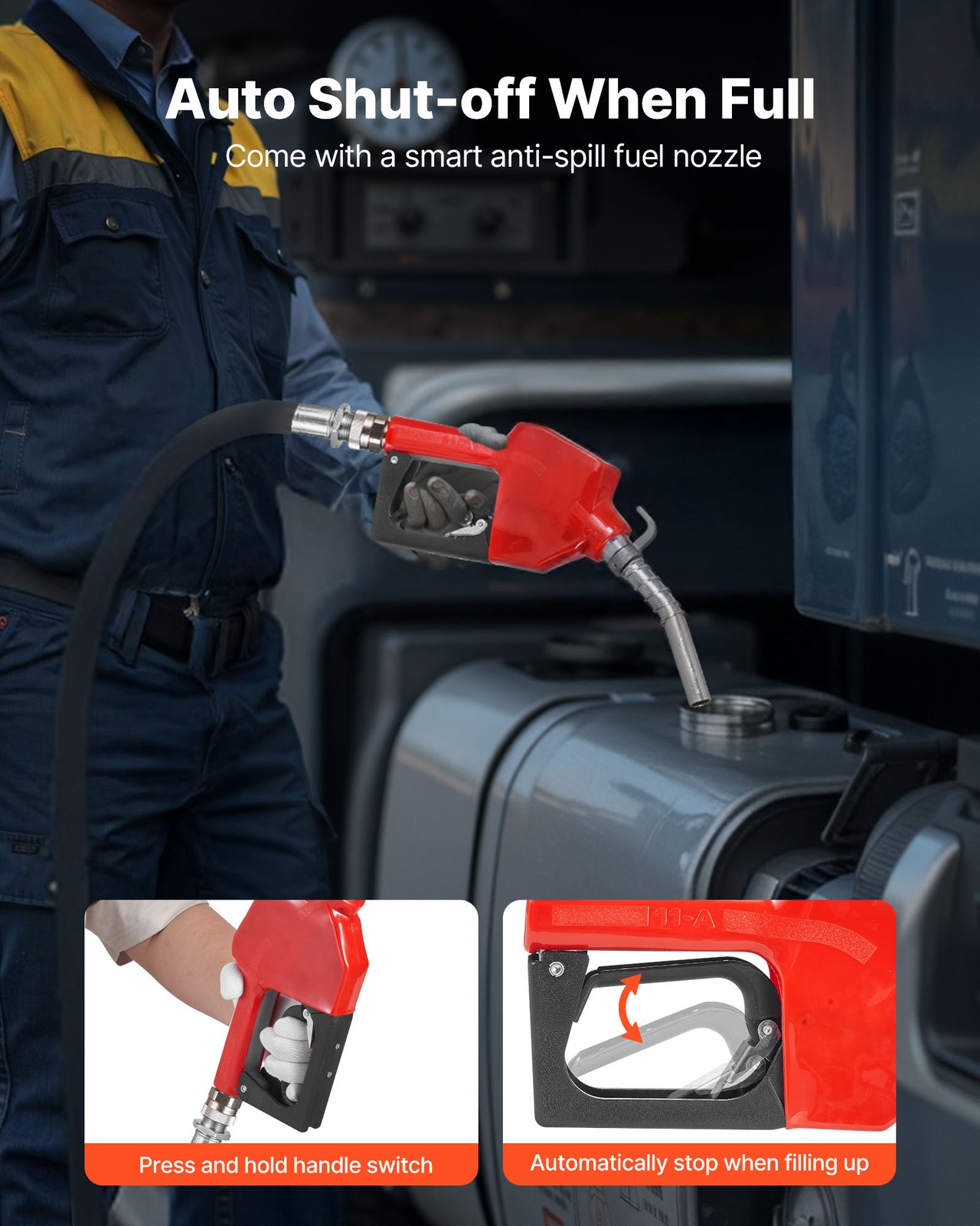VEVOR Fuel Transfer Pump 12V DC 10 GPM Diesel Gasoline Kerosene Pump Auto Nozzle