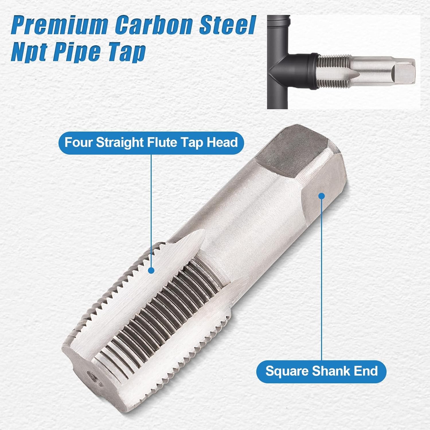 5-Piece NPT Pipe Tap Set, NPT Tap and Die Set with 1/8″, 1/4″, 3/8″, 1/2″ and