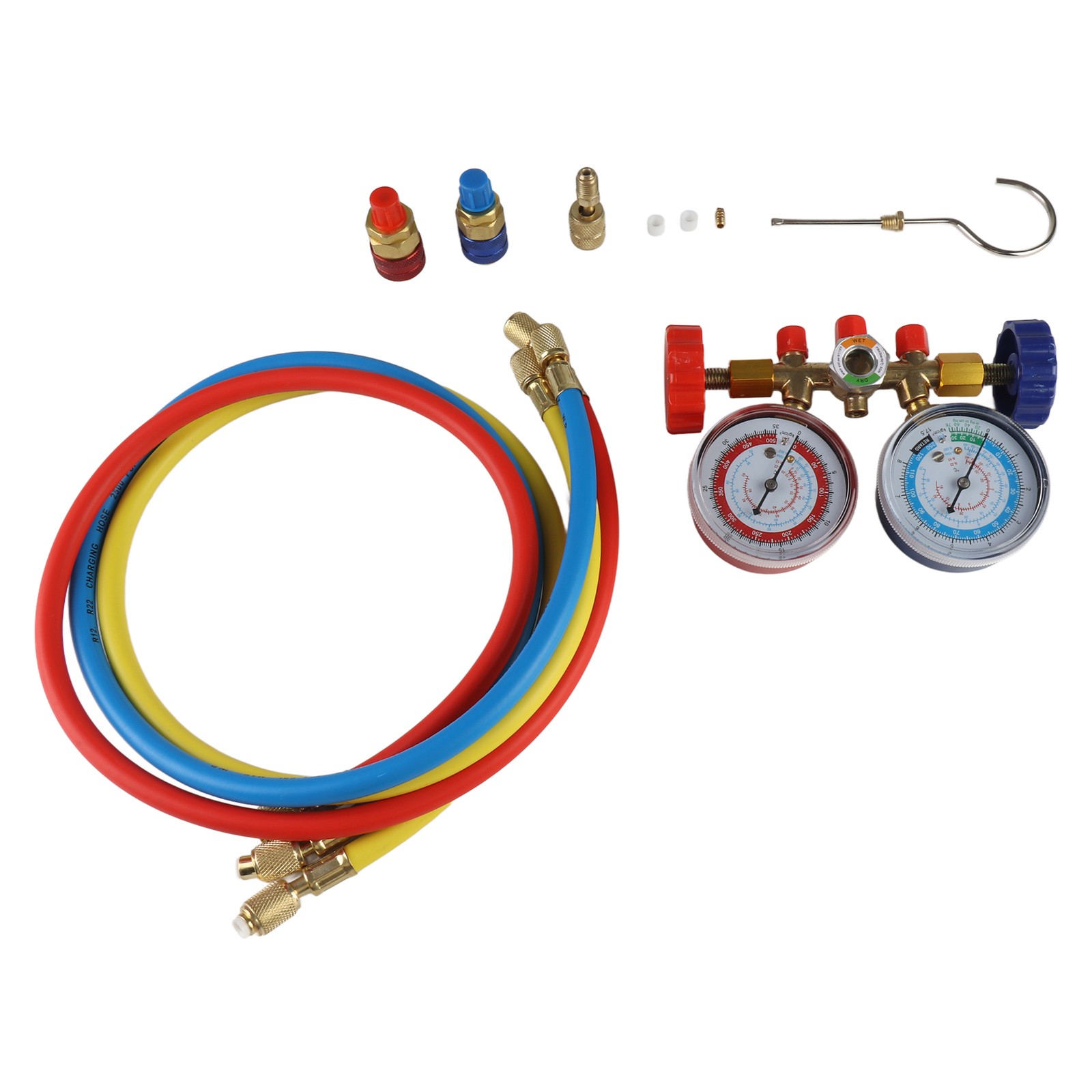 R-134A R-22 R-12 HVAC A/C Manifold Gauge Set Air Refrigeration Recharge Kit Y4Z7