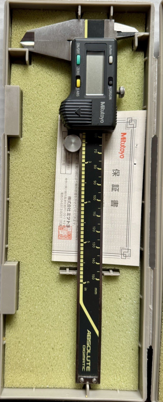 Mitutoyo 6in/150mm Digital Caliper 500-196 Model No. CD-6″ CS, Made in Japan