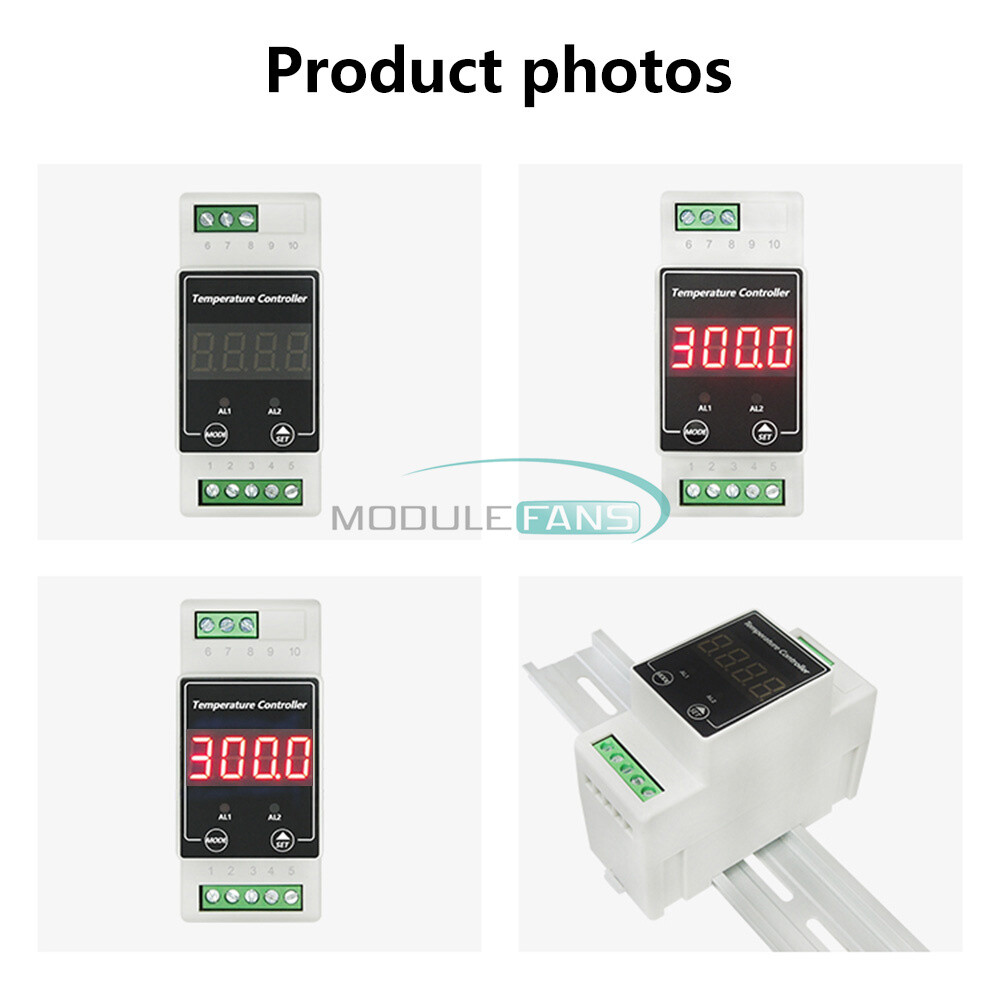 Din Rail Intelligent Digital Temp Controller Thermostat AC100-240V DC8-24V