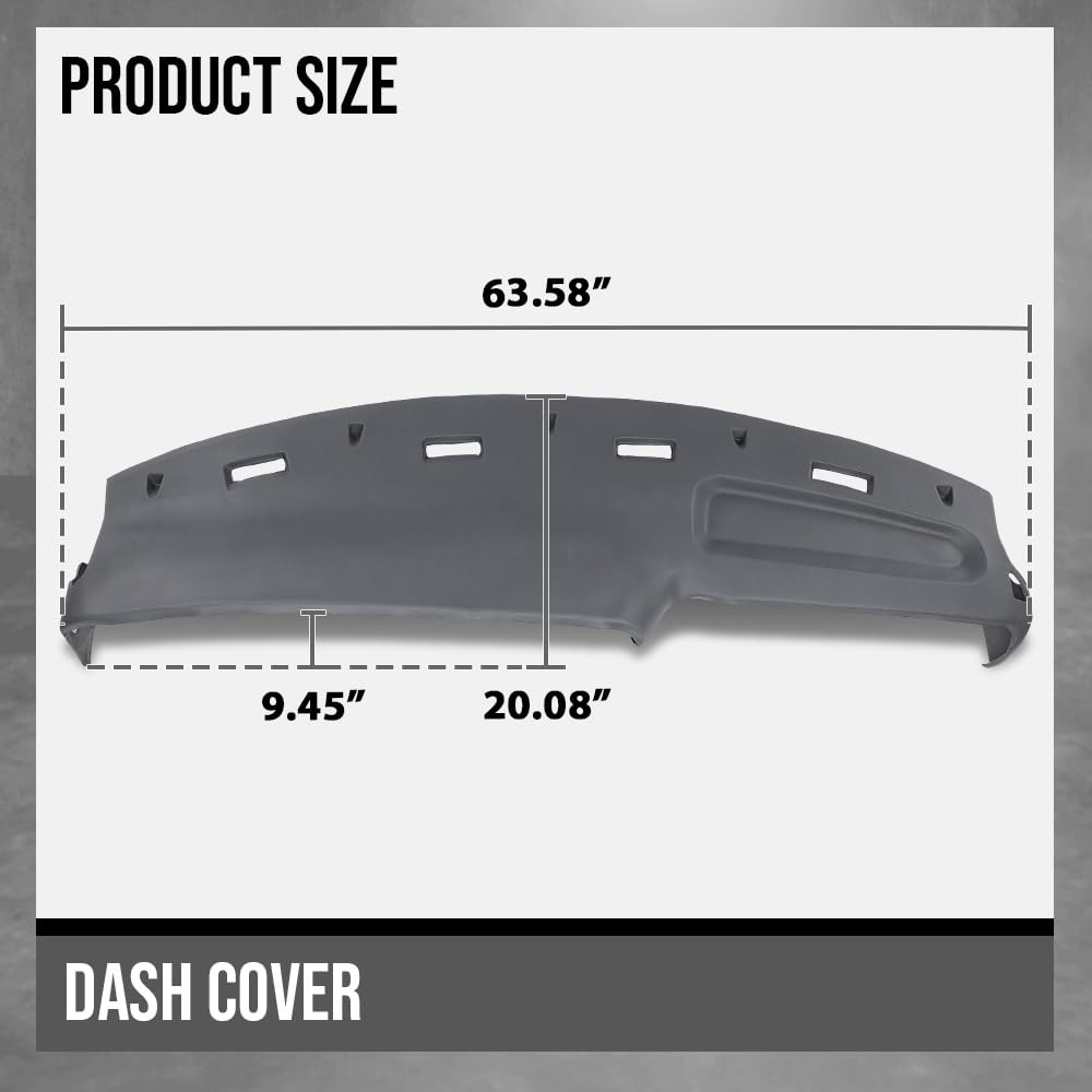 TPE Dash Cover Dashboard Fits Dodge Ram 1500 2500 3500 Truck 1994-1997 Gray