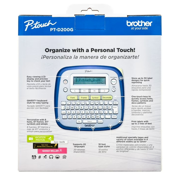 Brother P-Touch PT-D200G Label Maker with Tape, Easy-to-Use Home & Office