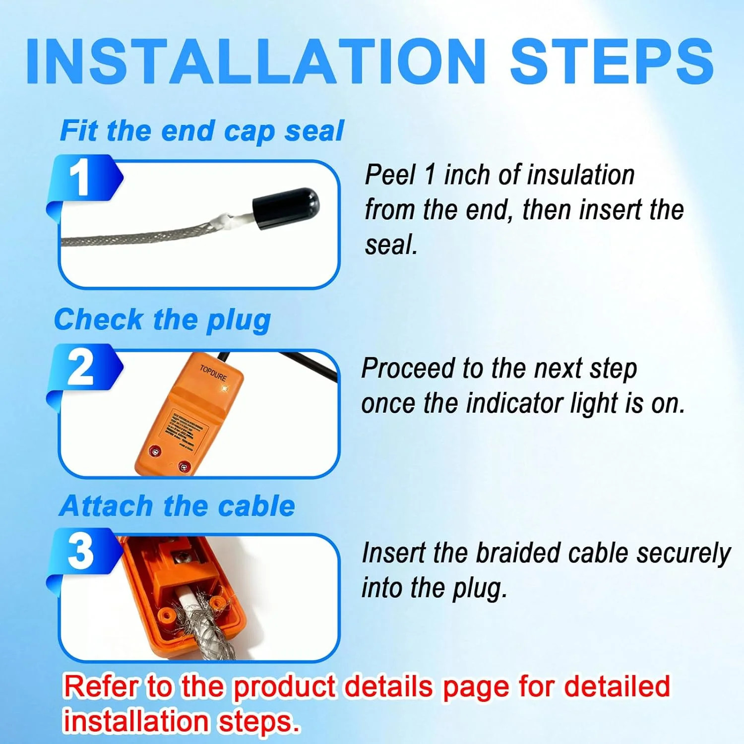 Freeze Free Connector Kit – Plug and End Seal ETL Certified Pipe Heat Cable Conn