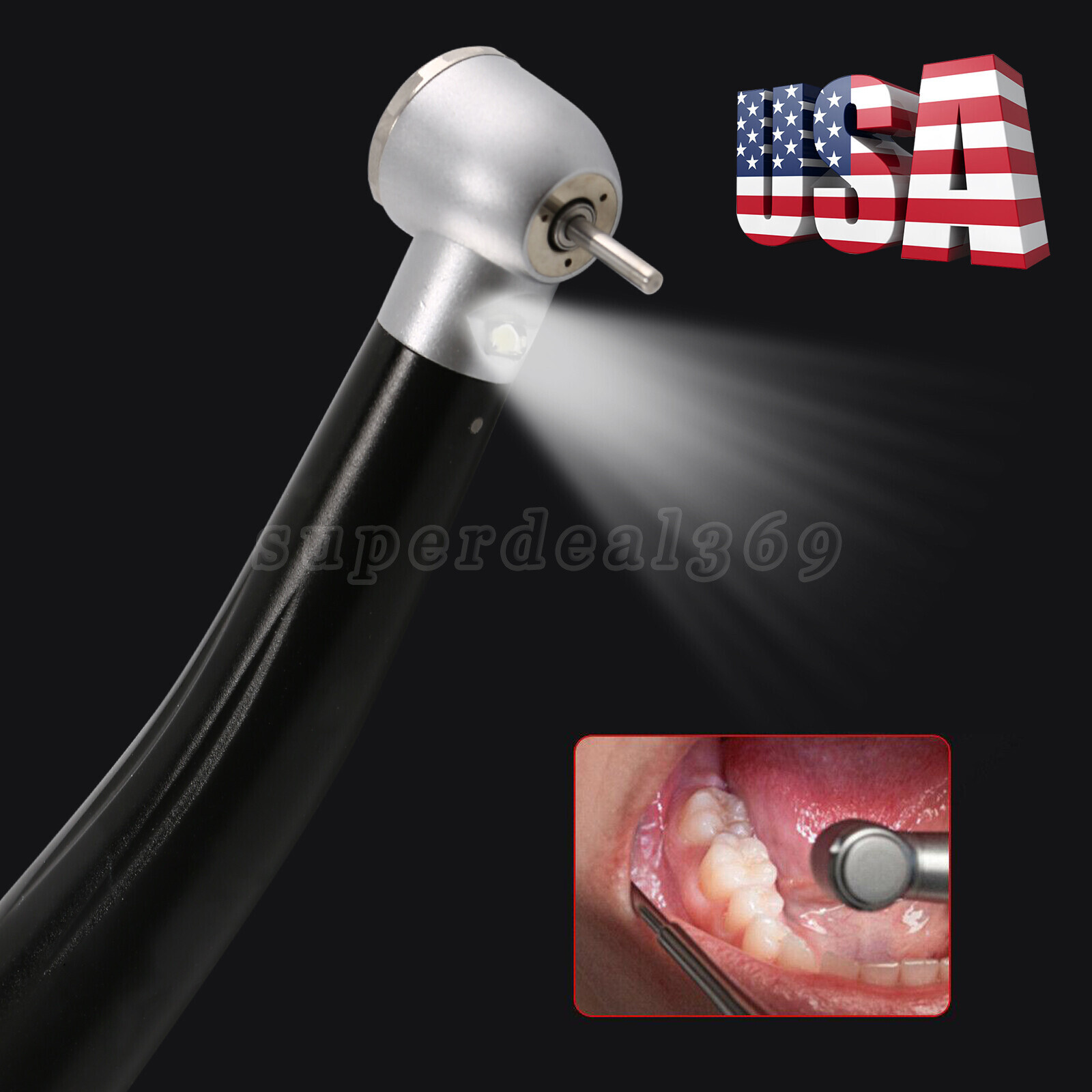 1-10pcs SANDENT Dental LED E-generator Triple Handpiece fit NSK 4 Hole Coupler