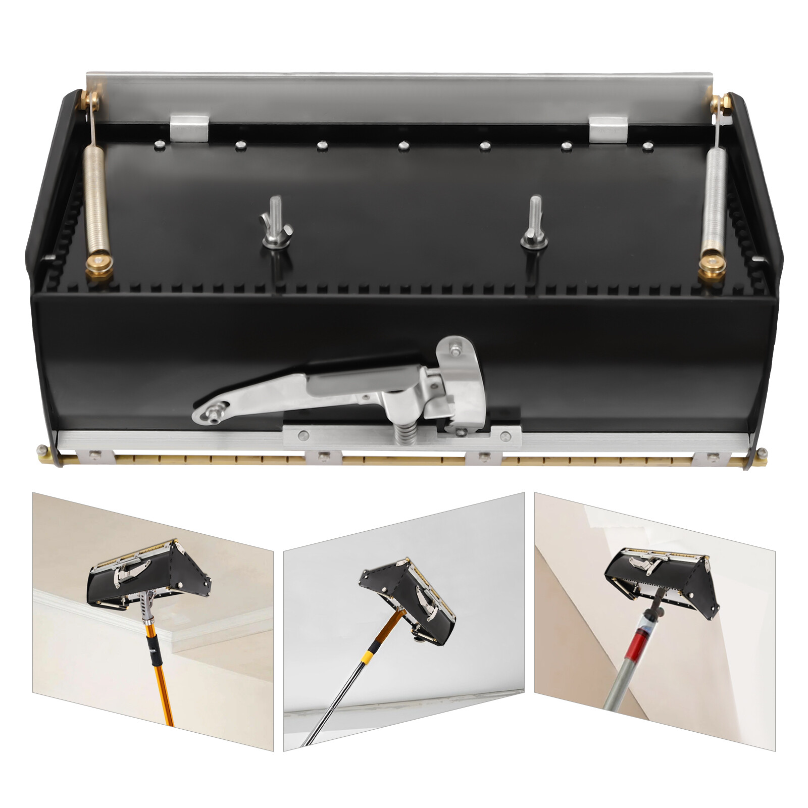 12″ Drywall Flat Finishing Box Drywall Tool Stainless Steel 32cm/12.6in Black