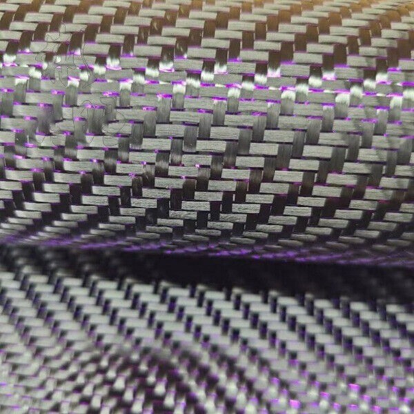 3K Carbon fiber & Metallic Purple Reflection Mixed Cloth Twill Weave 100cm *50cm