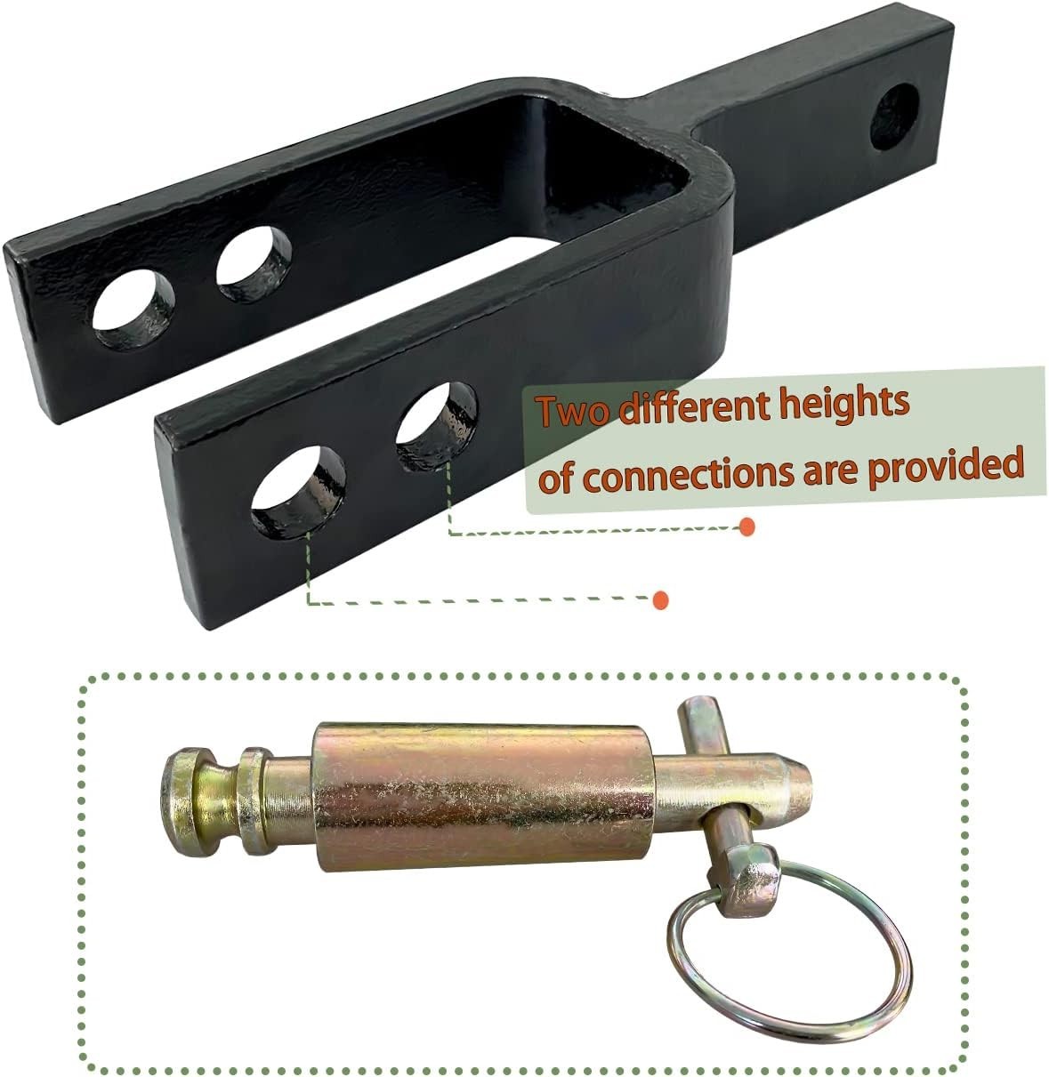Quick Hitch Adapter with Adjustable Sleeve for Category 1 Tractors and Equipment