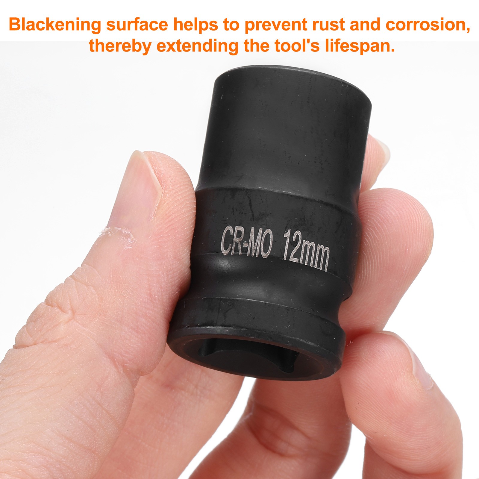 4 Point Square Socket 1/2″ Drive 12mm Metric CR-MO Square Impact Wheel Socket