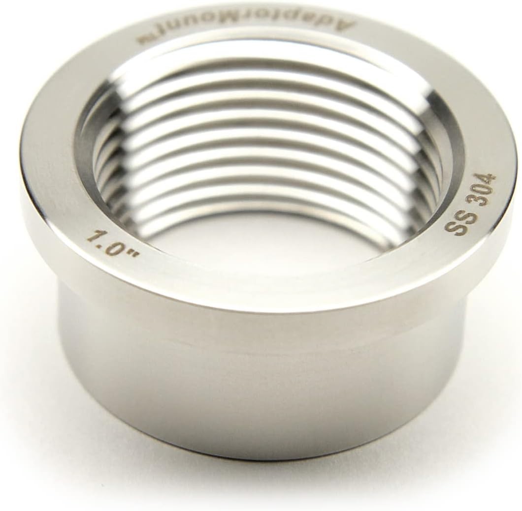 1″ NPT Stainless Steel 304 Female Threaded Stepped Weld Bung Mounting Fitting (O