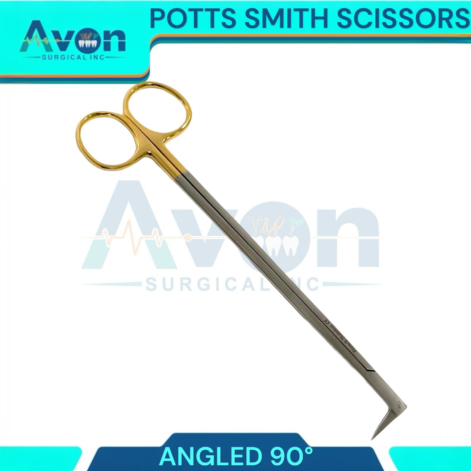 3pcs Set – Potts Smith Vascular Scissors, 25°, 90°, 125°, Angled Blades, Sharp