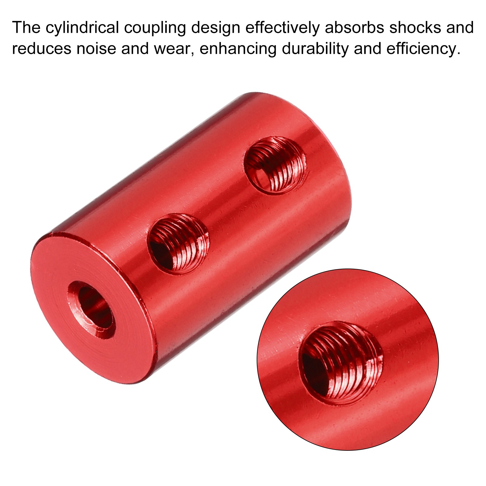 5 Pack Rigid Screw Coupling 3mm – 3mm Coupler L20mm x D12mm Aluminum Alloy Red